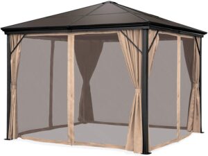 Best Choice Products 10x10-foot Outdoor Aluminum Frame Hardtop Gazebo Canopy for Backyard