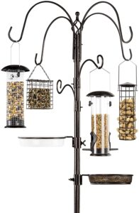 Best Choice Products 6-Hook Bird Feeding Station, Steel Multi-Feeder Kit Stand