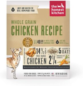 Honest Kitchen Human Grade Dehydrated Organic Grain Chicken Dog Food Box