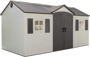 Lifetime 6446 8 by 15-Foot Outdoor Storage Shed with Shutters, Windows, and Skylight: