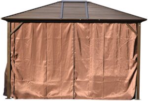 Outsunny 12x10ft Deluxe Steel Hardtop Patio Gazebo