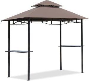 Outsunny 8'x5' BBQ Gazebo Tent Pavilion Grill Canopy Shade Coffee