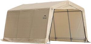 ShelterLogic 10' x 15' x 8' All-Steel Metal Frame Peak Style Roof Instant Garage and Autoshelter: